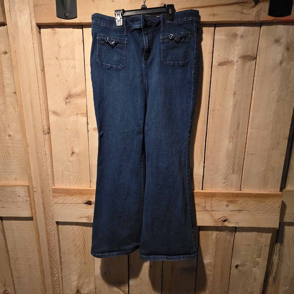 Lane Bryant Blue Flare Wide Leg Jeans